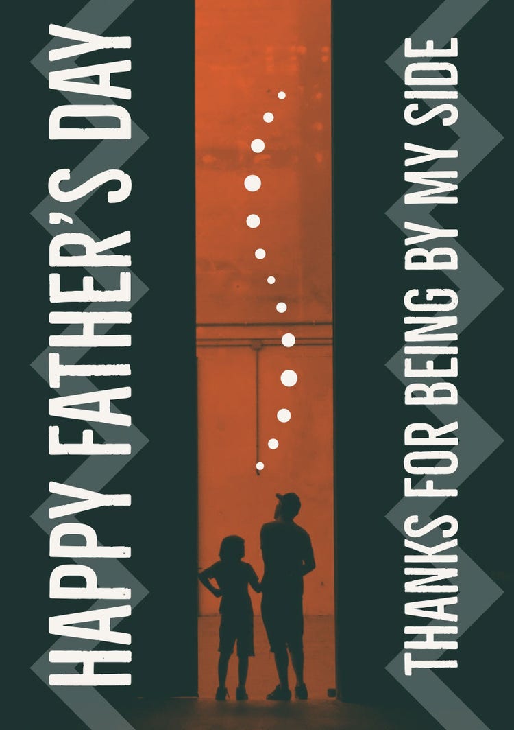 Black Orange and White Happy Father's Day Card