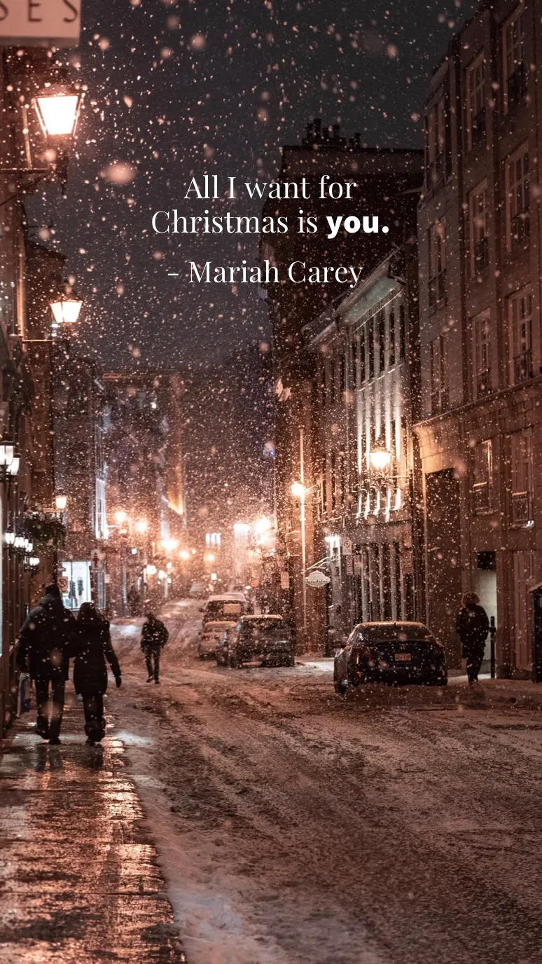 Sepia Toned, Illuminated, Christmas Quote, Wallpaper