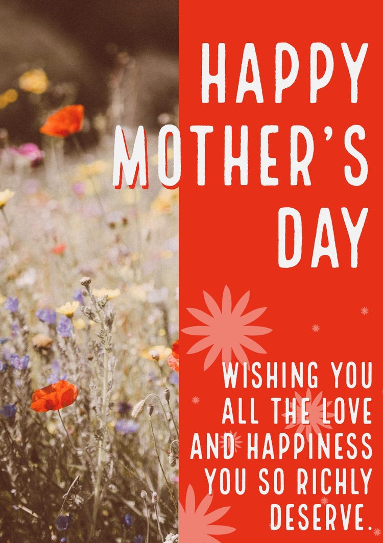 Red and White Happy Mother’s Day Card