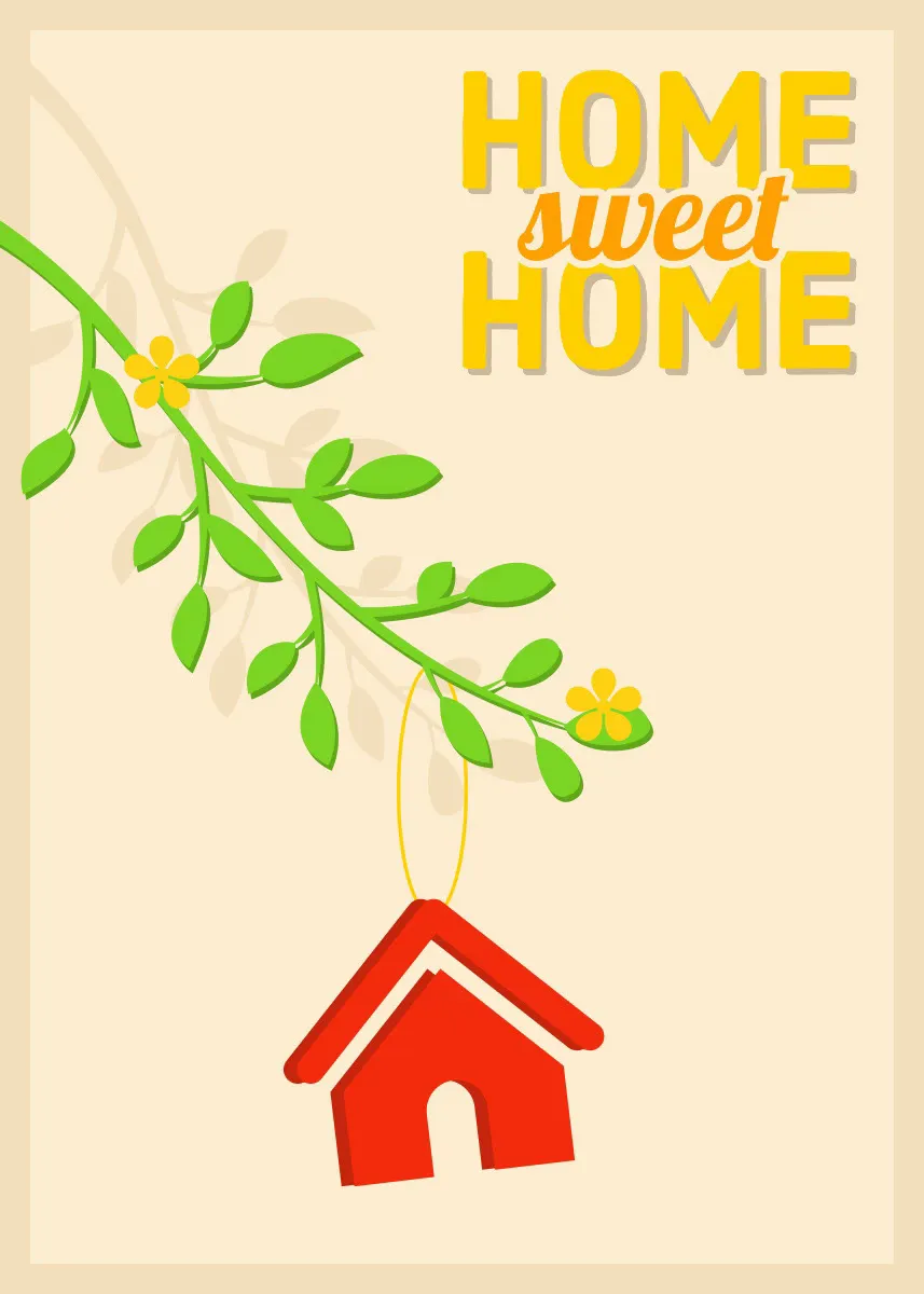 Illustrated New Home Congratulations Card