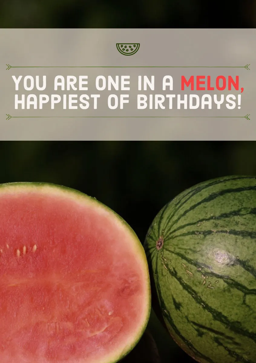 Funny Melon Pun Happy Birthday Card
