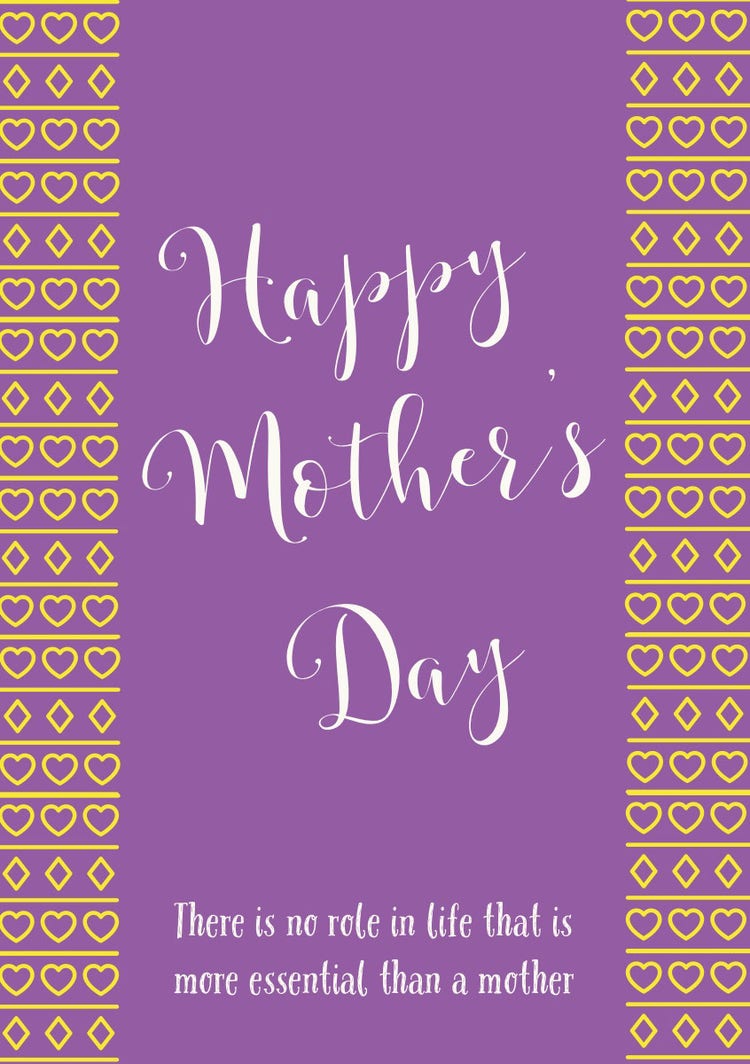 Violet and White Happy Mother’s Day Card