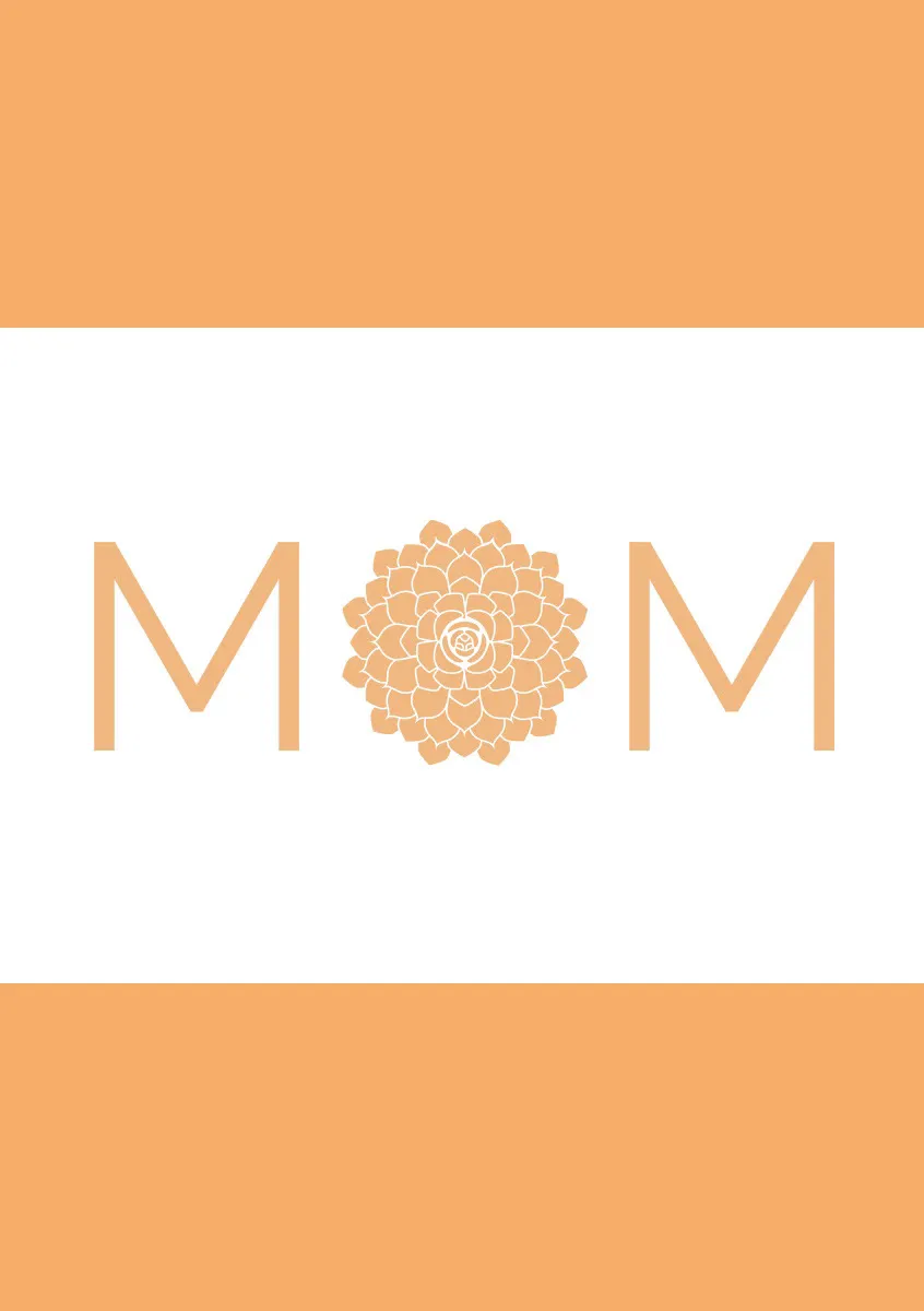 Orange Minimalist Mothers Day Card