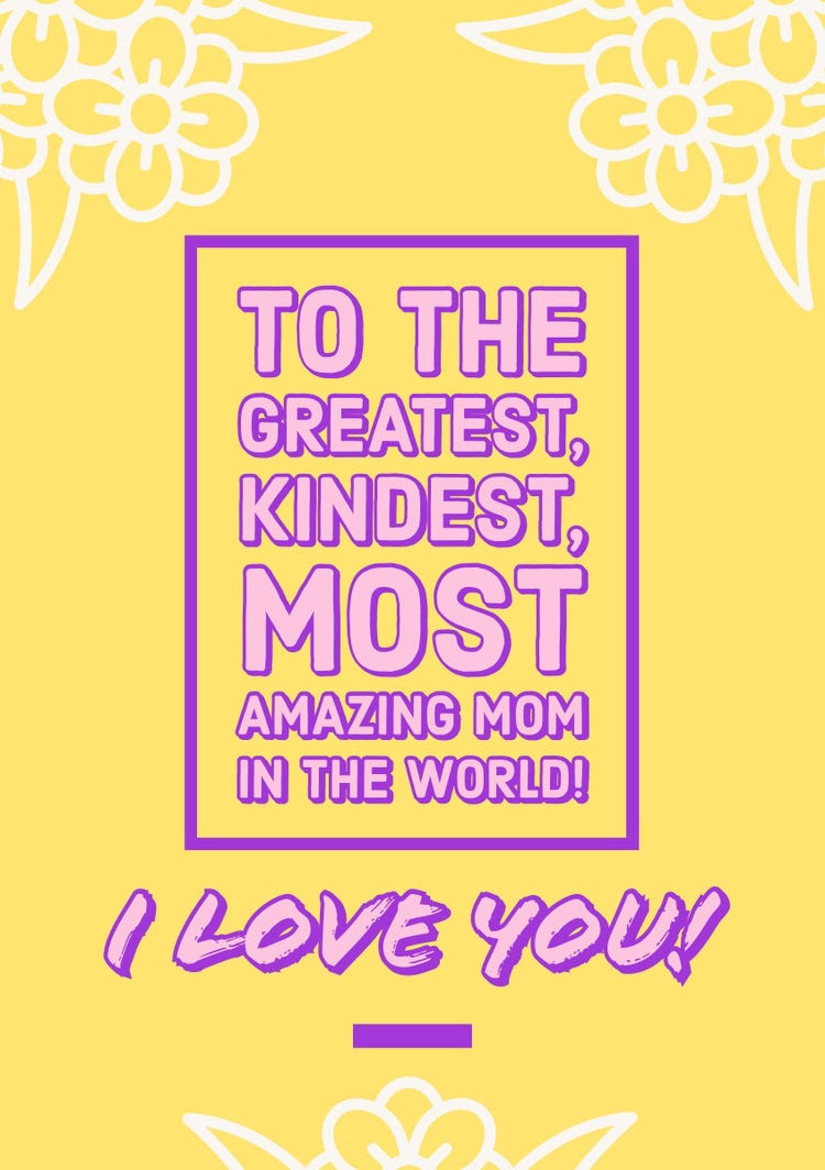 Yellow, White and Pink, Light Toned Mothers Day Card 