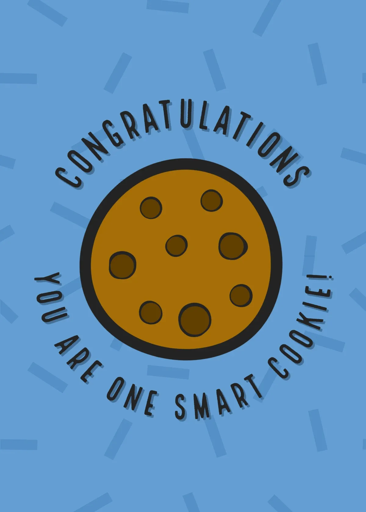 Blue and Brown One Smart Cookie Graduation Card