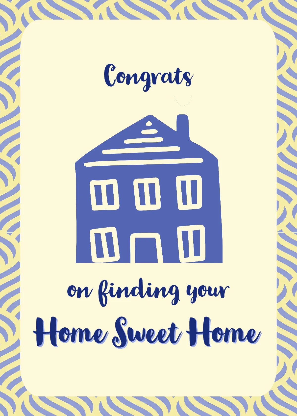 Yellow and Blue Home Sweet Home Card