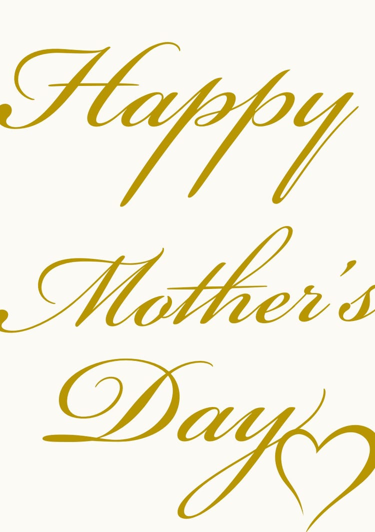 Gold Elegant Calligraphy Mothers Day Card