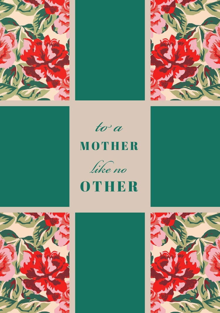 Green Floral Mothers Day Card