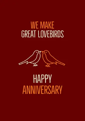 Claret Orange and White Anniversary Card Anniversary Card Messages