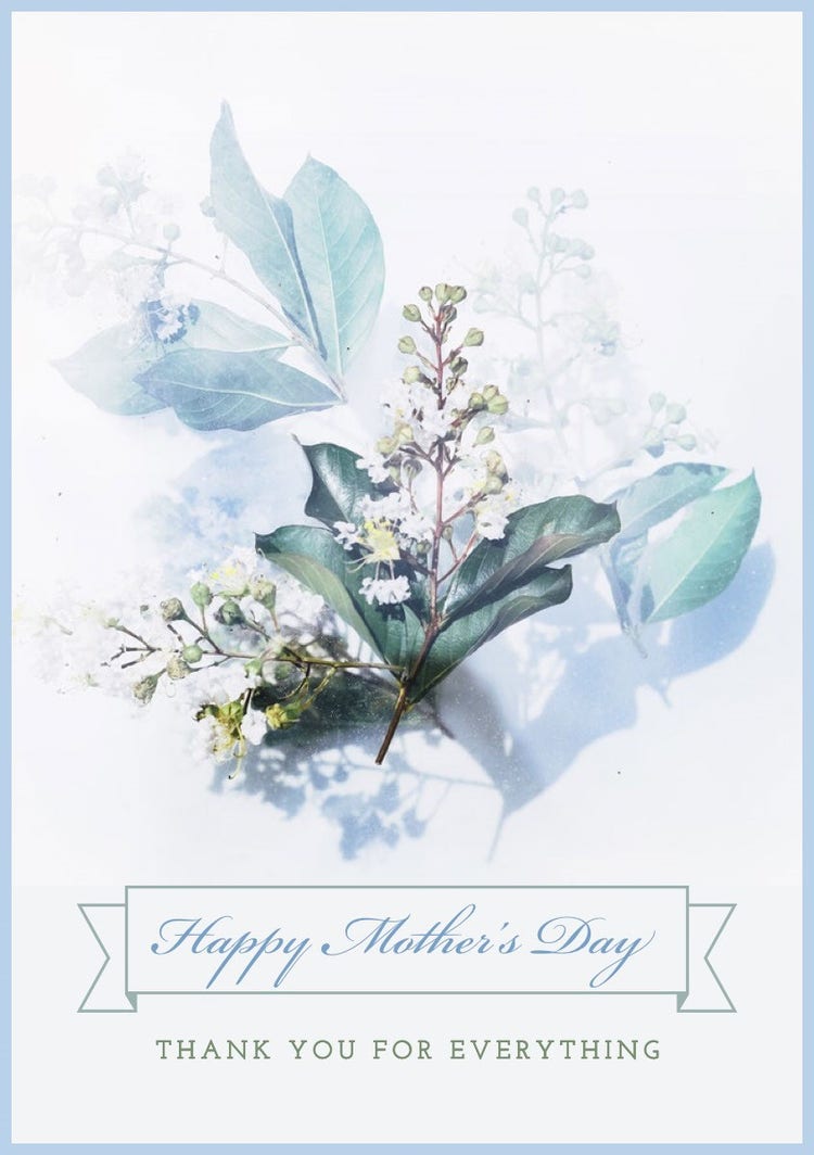 Blue and White Happy Mother’s Day Card