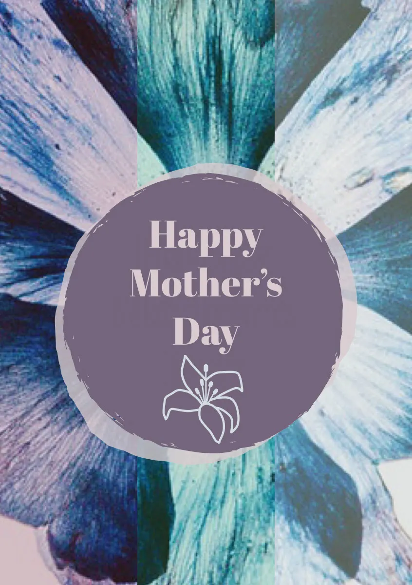 Blue and Violet Happy Mother’s Day Card
