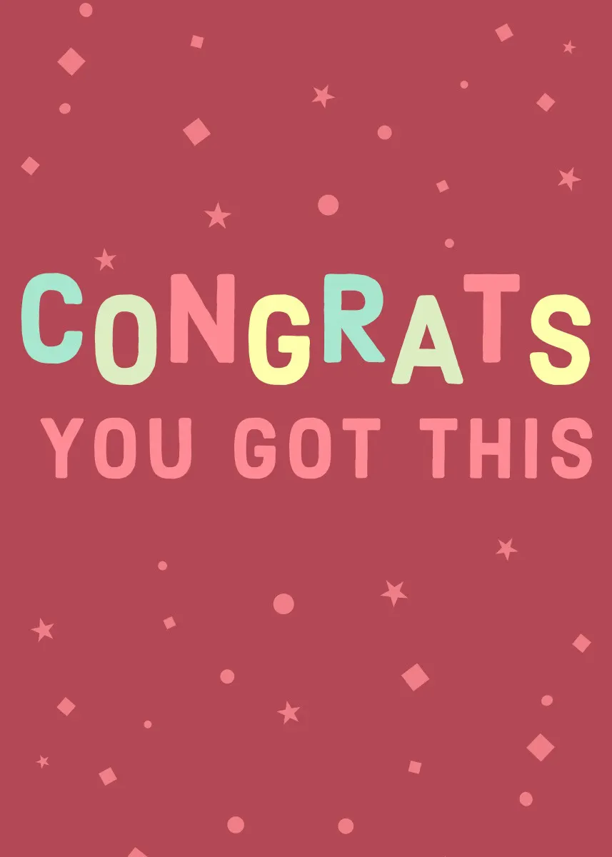 Pink and Colorful Congratulations Card