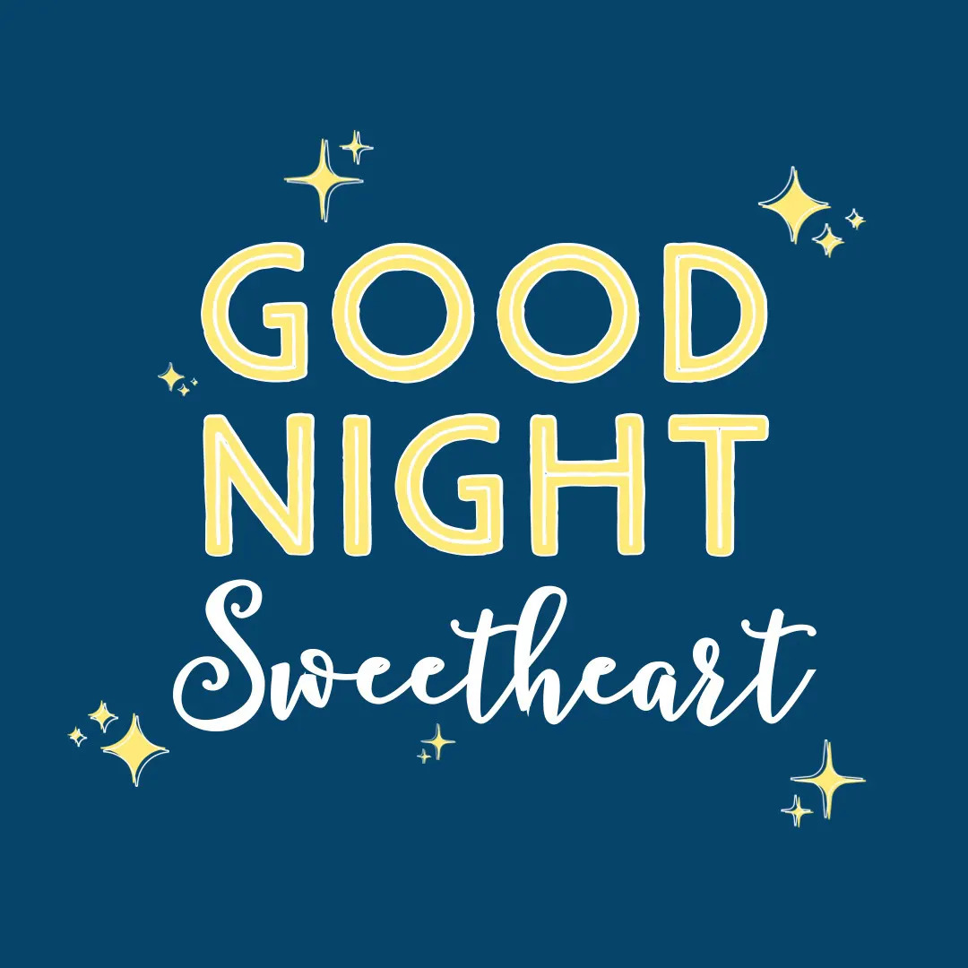 Navy Good Night Sweetheart Stars Sparkles Instagram Square