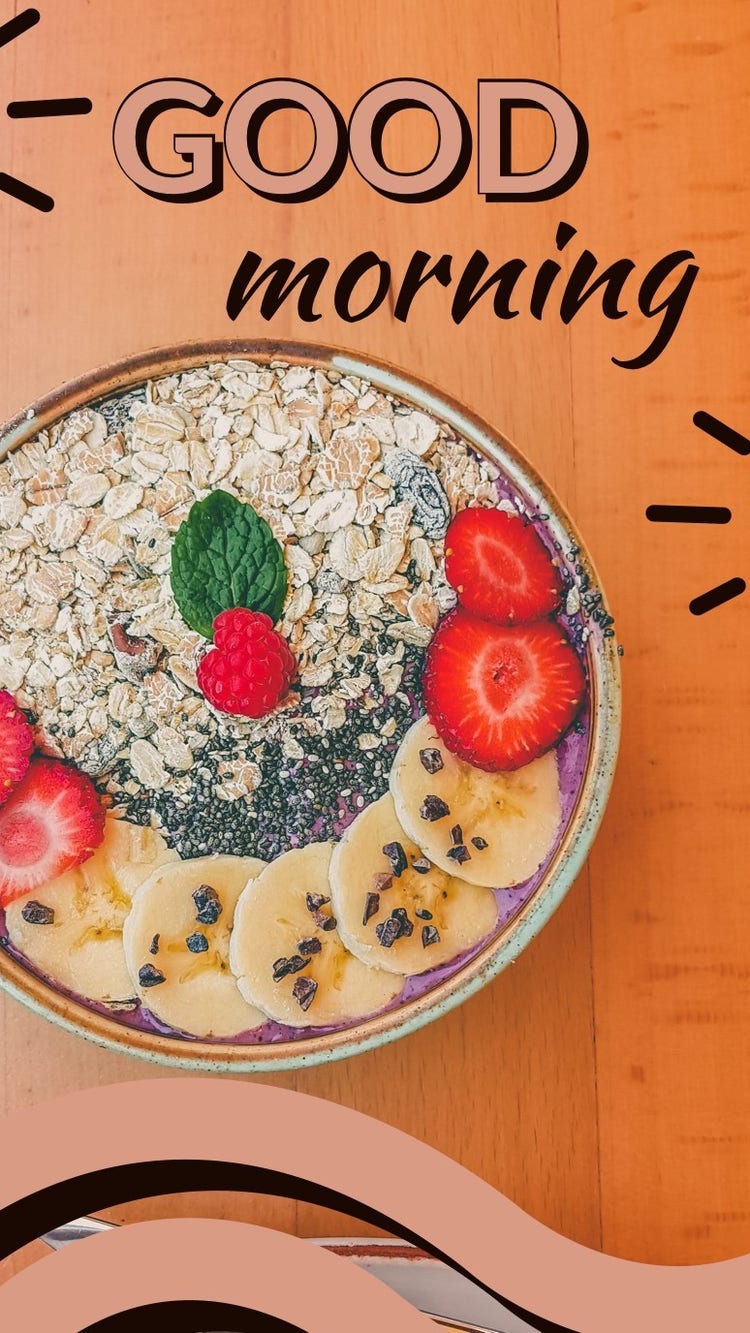 Orange Healthy Breakfast Instagram Story