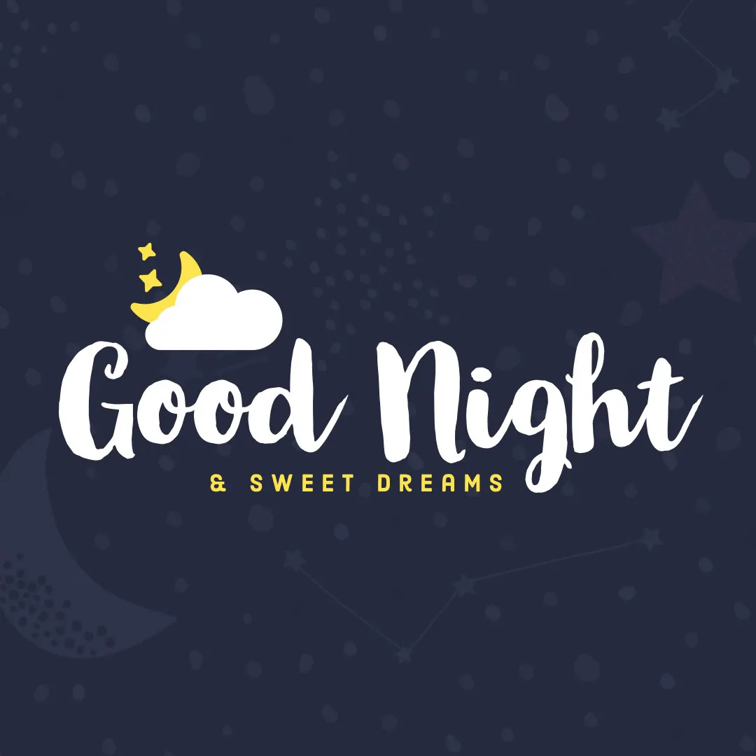 Navy Yellow White Good Night Sweet Dreams IG Square