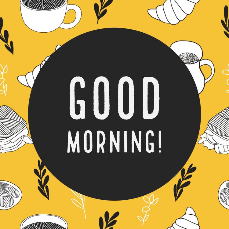 Yellow and Black Good Morning Instagram Graphic