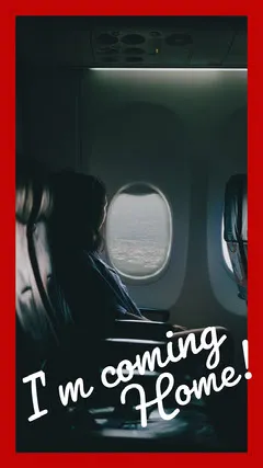 Woman in Airplane Photo Travel Phrase Instagram Story