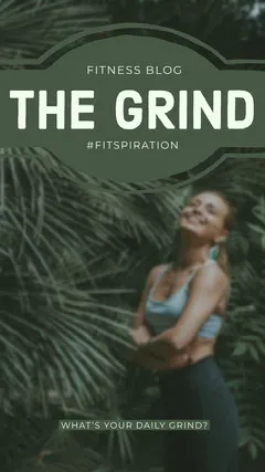 Green Fitness Blog Instagram Story with Smiling Sportswoman