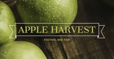 Green and Brown Apple Harvest Event Ad Facebook Banner Facebook Image Size