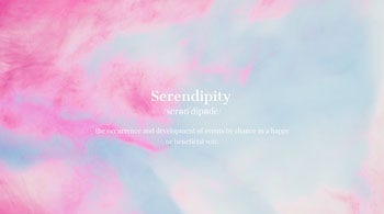 Pink and Blue Pastel Color Toned Serendipity Definition Facebook Banner Twitter Image Size