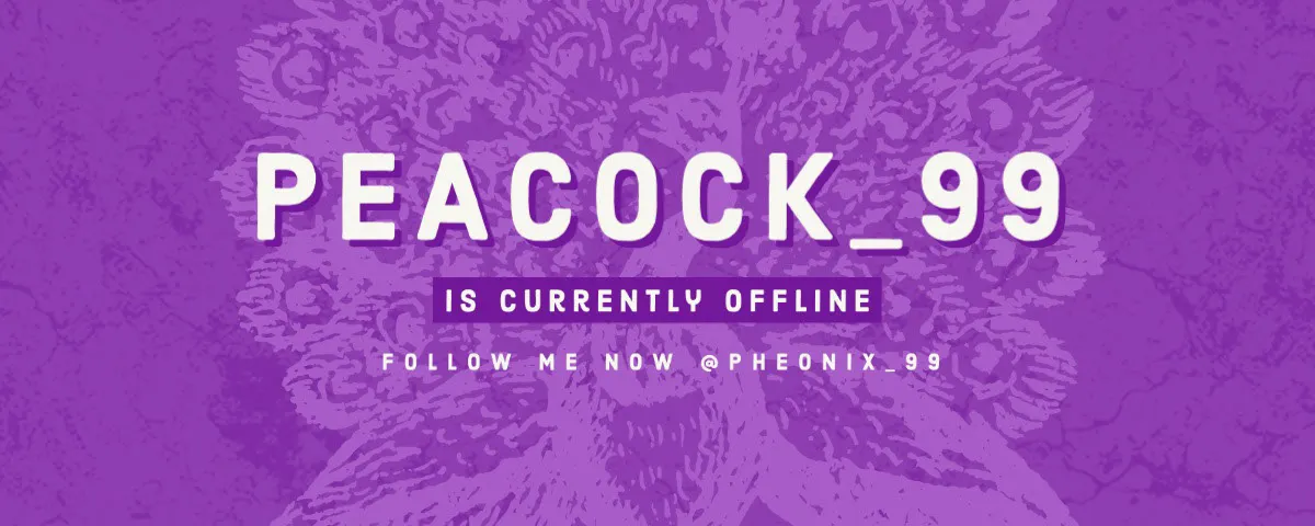 Purple and White Peacock Gamer Twitch Banner