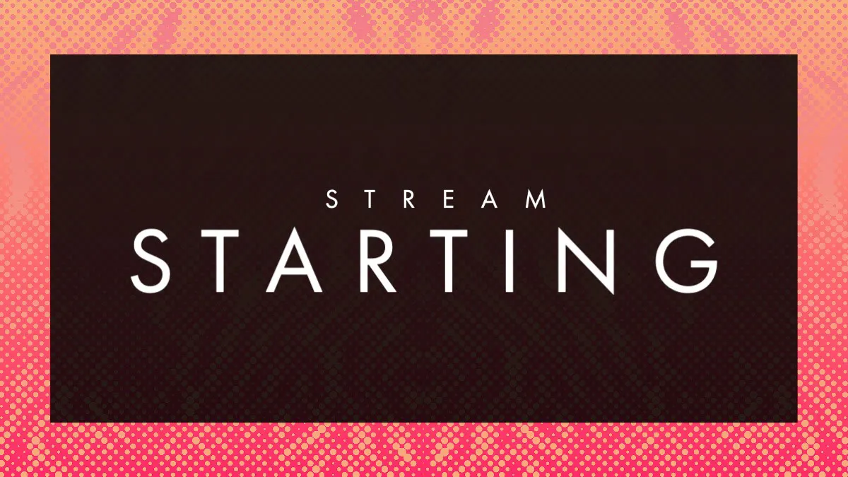 Coral Halftone Stream Starting Soon Overlay