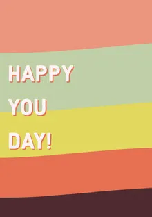 Multicolored Striped Happy Birthday Greeting Card Birthday Card