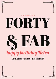 Pink Elegant Frame Happy Birthday Card for Woman Birthday Card