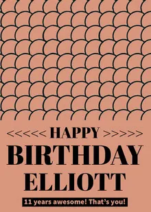 Beige Pattern Happy Birthday Card Birthday Card