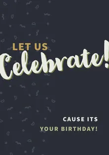 Black Celebrate Happy Birthday Card Birthday Card