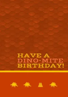 Orange Happy Birthday Card with Dinosaurs Birthday Card