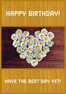 Yellow Floral Happy Birthday Card Birthday Card
