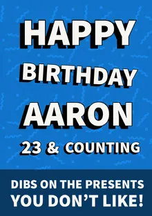 Blue Typography Happy Birthday Card Birthday Card