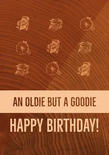 Brown Vintage Happy Birthday Card Birthday Card