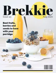 Breakfast Magazine Cover with Blueberries and Granola Magazine Cover