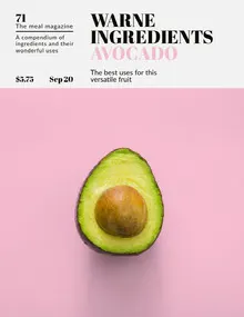 Pink and Green Minimalist Avocado Food Magazine Cover Magazine Cover