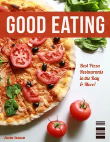 Grey and Delicious Pizza Magazine Cover Magazine Cover