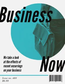 Teal Business Magazine Cover with Businessman Magazine Cover
