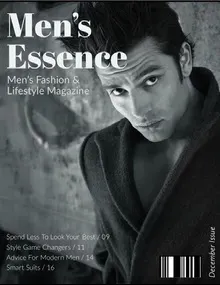 Black and White Handsome Man Magazine Cover Magazine Cover