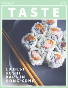 Green Taste Sushi Food Magazine Cover Magazine Cover