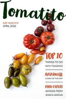Food Magazine Cover with Tomatoes Magazine Cover