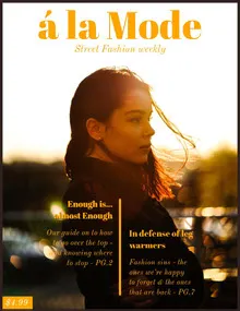 Orange Street Fashion Magazine Cover with Woman at Sunset Magazine Cover