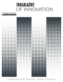 Black and White Modern University Science Magazine Cover Magazine Cover