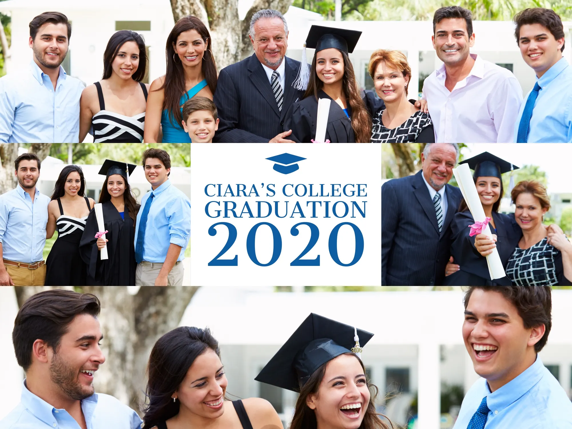 Blue Traditional Graduation Photo Cover