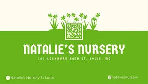 Green Nursery Business Card With QR Code Business Card