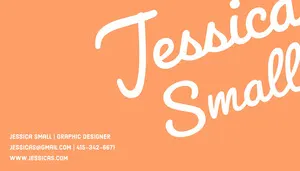 Orange Calligraphy Graphic Designer Business Card Business Card