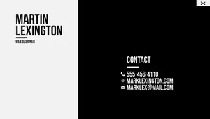 Black and White Simple Minimalist Web Designer Business Card Business Card