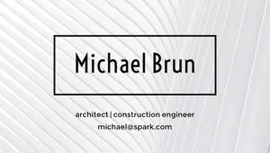 Black and White Professional Architect and Construction Engineer Business Card Business Card