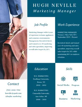 Blue and White Infographic Resume Resume