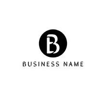Black and White Business Logo with Letter in Circle Logo
